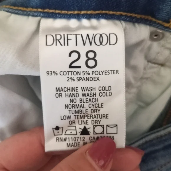 DRIFTWOOD Jackie High Rise Embroidered Side-Stripe Jeans NWT Size 28 - Picture 8 of 8